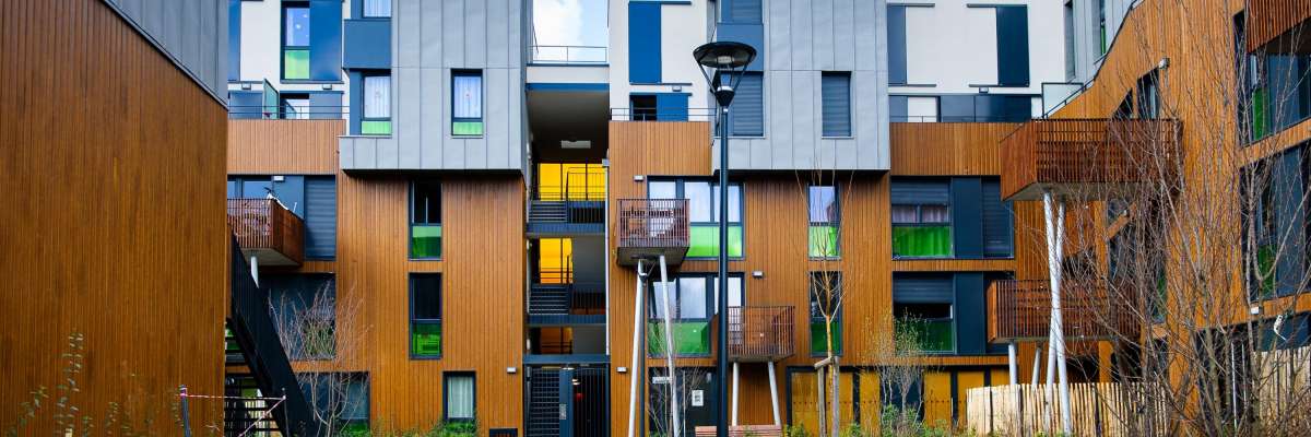 Logements sociaux de la résidence HLM "Le Cirque" à Gentilly 