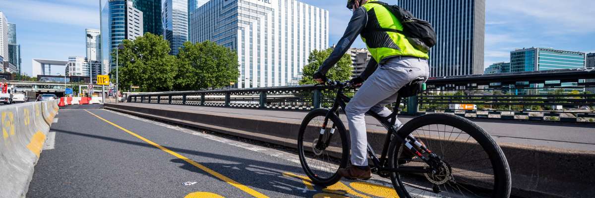 Piste cyclable temporaire à Paris