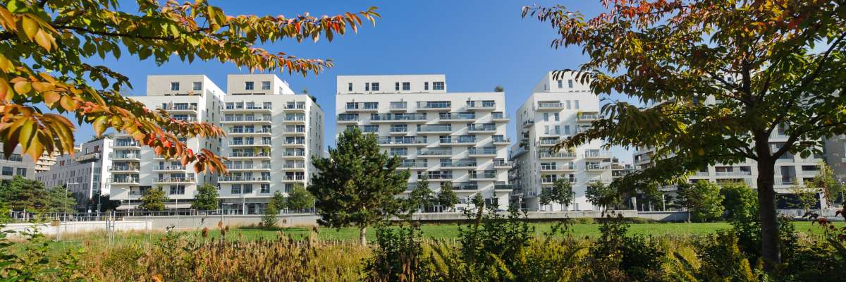 eco quartier à Paris avec un parc