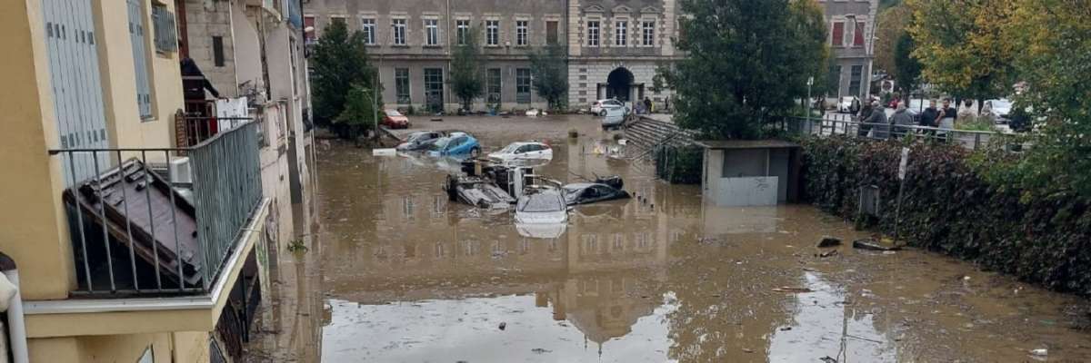 Inondation du centre ville de Rive de Gier en octobre 2024