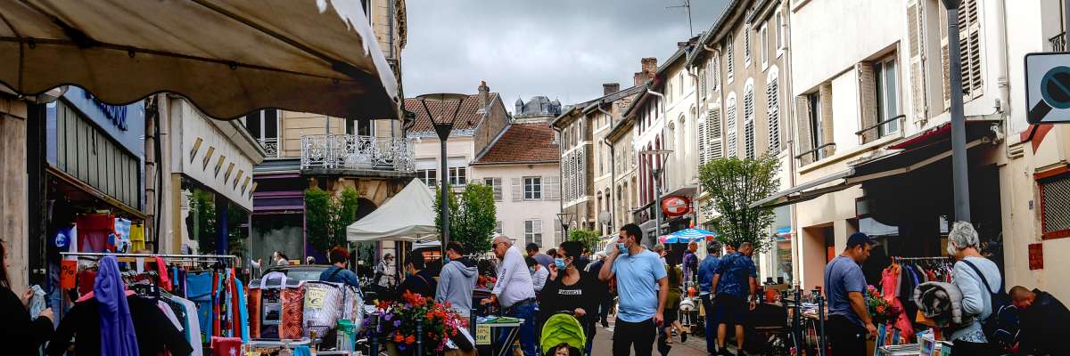 Rue piétonisée à Saint-Mihiel
